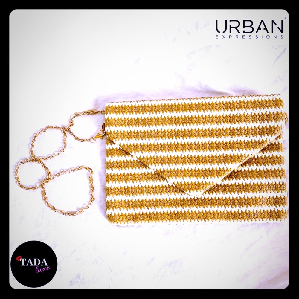 NEW. Urban Expressions Espadrille Striped Clutch